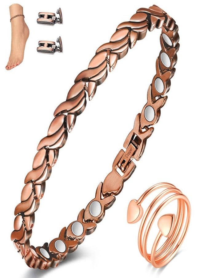 Cigmag Copper Anklet for Women Ultra Strength Solid Copper Anklet Bracelet Adjustable Length with Sizing Tool - Image 1